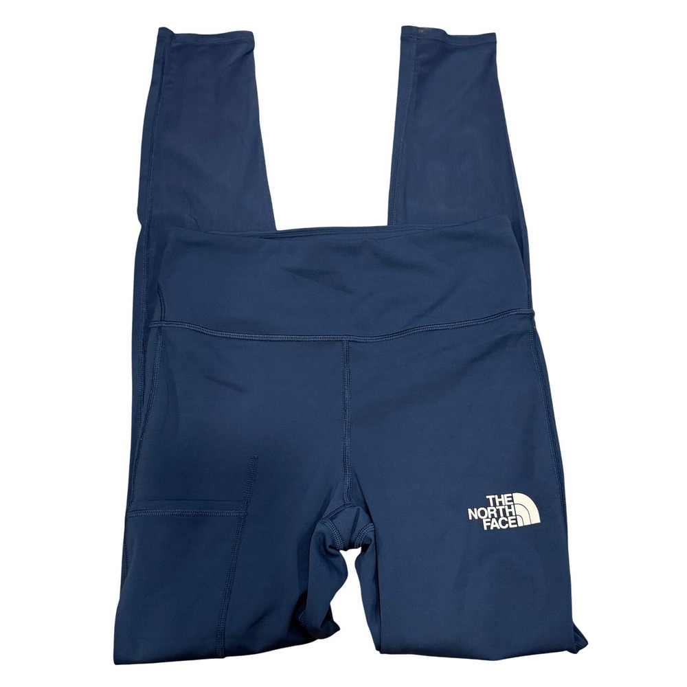 The North Face Womens Navy Blue UPF 40+ Athletic Leggings Pocket Small